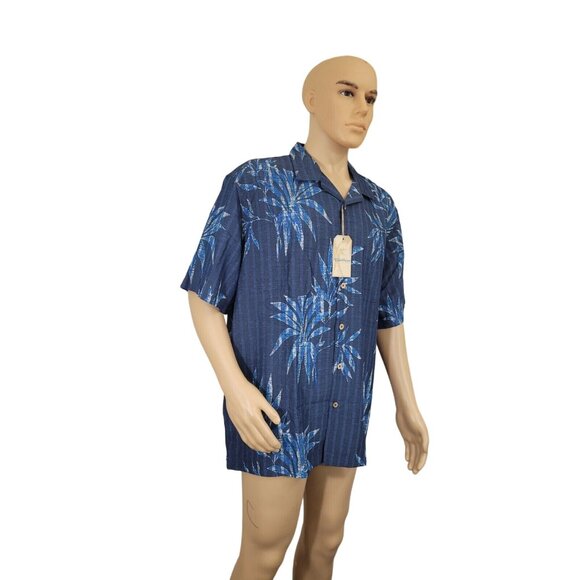 Caribbean Men's Shirt Size XL Casual Short Sleeve Button Up Dark Blue  36 - Picture 3 of 9